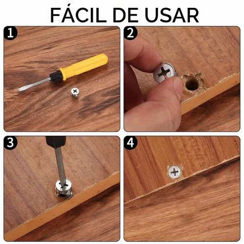 Vista 4 de Tuercas de bloqueo de leva y tornillos de leva, 210 piezas de cerraduras de leva para muebles conectando accesorios de bloqueo de leva, conector
