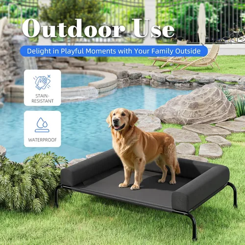 Vista 4 de Simple Trending Cama Elevada para Perros Grandes, Cuna Elevada Refrescante para Perros con Refuerzos, Cama Transpirable para Mascotas