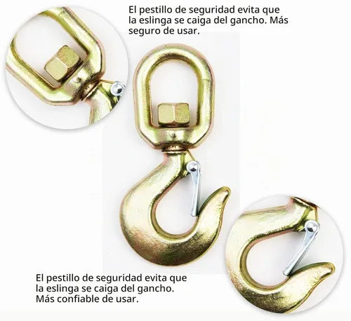 Vista 5 de Hi-Gear Ganchos giratorios de elevación de 2 toneladas para cadenas de elevación, capacidad de trabajo de 4,400 libras, gancho de ojo giratorio 1