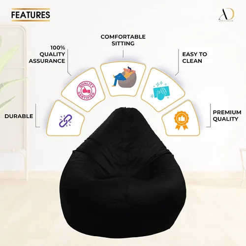 Vista 6 de Ample Decor Funda para puf (relleno no incluido), almacenamiento de juguetes de felpa de piel sintética suave, construcción duradera, cremallera