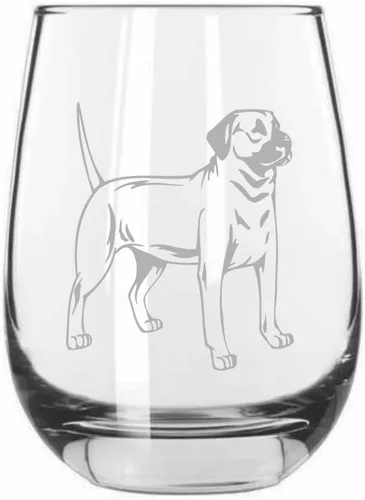 Vista 552 de Shar Pei (chino) - Vaso de vino sin tallo grabado para perro, 15.25 onzas