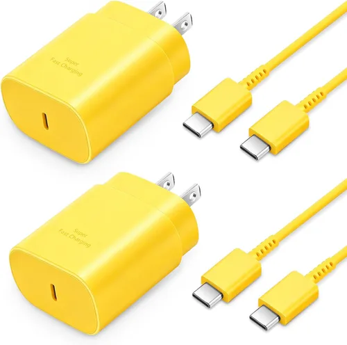 Vista 9 de GUUSMART Cargador tipo C, paquete de 2 cables de carga USB C de 25 W de largo y 6 pies Cargador tipo C Bloque de carga rápida compatible con Negro
