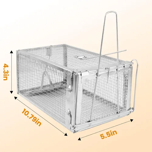 Vista 4 de Trampas humanas para ratas, captura y liberación en vivo para interiores y exteriores, jaula de roedores para ardillas, ratones, ratas pequeñas