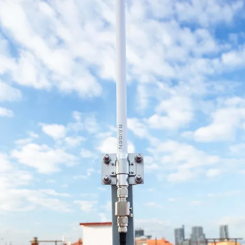 Vista 2 de Soporte de mástil para antena de helio para montaje en poste, abrazadera fija de perno en U, soporte de hardware para techo al aire libre, Lora