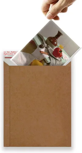 Vista 3 de Bonfasvo Paquete de 30 sobres rígidos de 6.25 x 8.25 pulgadas, color marrón, autosellados, planos, cartón kraft sin doblar, para despegar y sellar