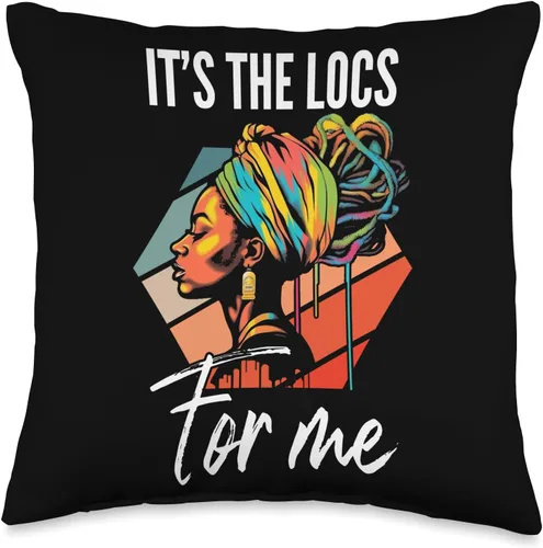 Vista 4 de Locs Afro Dreadlocks Love Natural Beauty Hair It's the Locs for Me Afro Hair - Almohada negra de niña africana americana, 18 x 18 pulgadas
