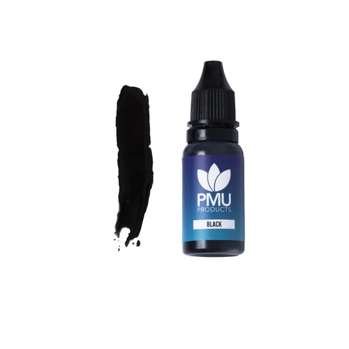 Vista 2 de Microblading - Tinta de práctica de 0.5 fl oz – Tinta de práctica negra para bolígrafos, agujas y pieles de práctica – Pigmento de microblading