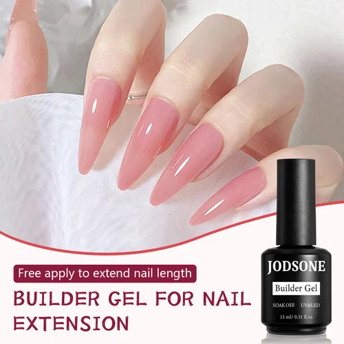Vista 3 de JODSONE Uñas de gel constructor de 0.5 fl oz para fortalecedor de uñas transparente, extensión de uñas, gel duro de larga duración, altos efectos