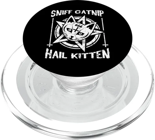 Vista 7 de Sniff Catnip Hail Kitten Death Metal Cat Satan Rock Music PopSockets intercambiables PopGrip