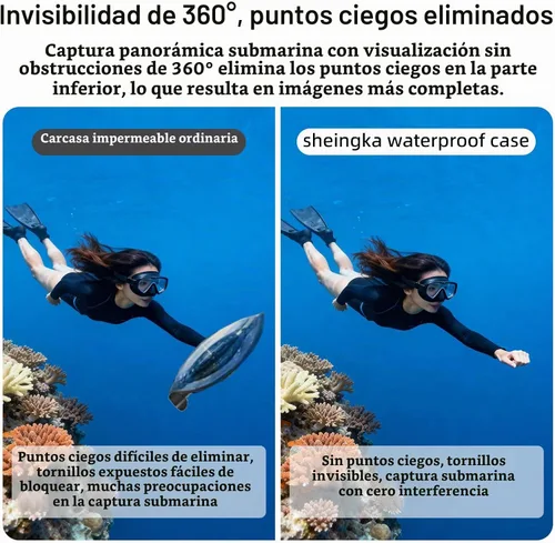 Vista 3 de Coyktonty Estuche de buceo impermeable para DJI Osmo 360, soporta 50M/164FT Subacuático Buceo Buceo Buceo Profundo