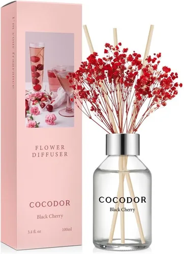 Vista 8 de COCODOR - Juego de difusor de varillas de junco, 3.4 onzas, difusor de aroma de brisa de abril con varillas, fragancia para el hogar, decoración