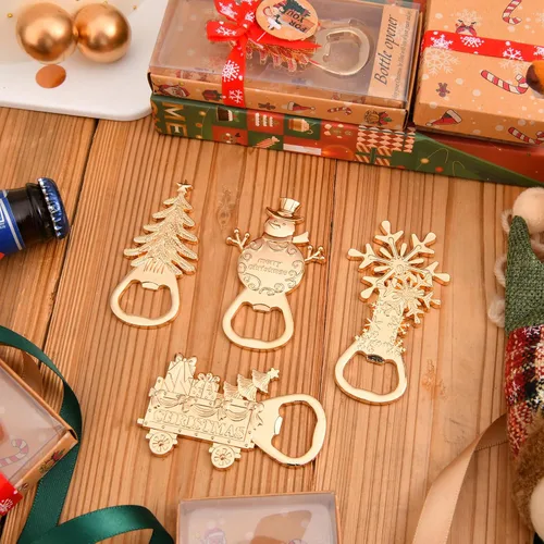 Vista 4 de 24 abrebotellas con temática navideña, recuerdos de fiesta y regalos para bodas, despedidas de soltera o baby showers, decoraciones ideales