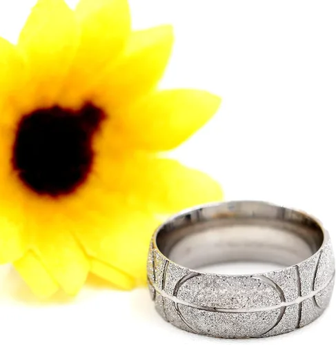 Vista 4 de Uloveido Mens 8mm Stainless Steel Basketball Ring Comfort Fit Band Creative Sport Souvenir Gifts for Him