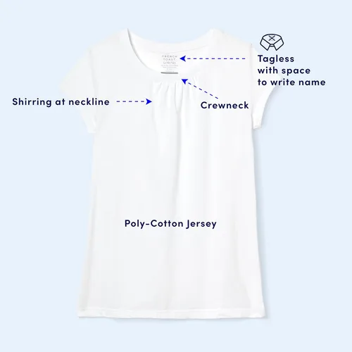 Vista 2 de French Toast Girls' Short Sleeve Crewneck Tee T-Shirt