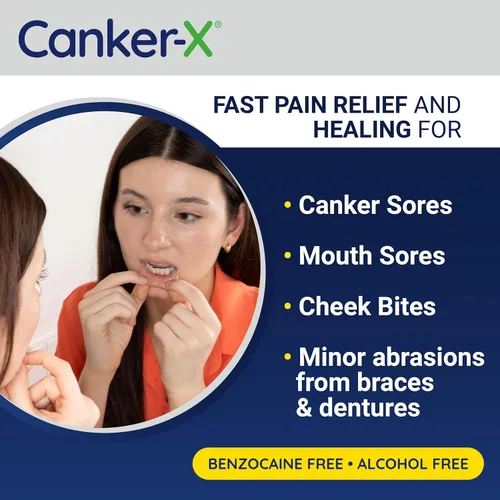 Vista 2 de Canker-X Gel para el dolor bucal, alivio rápido del dolor y curación para las aftas, mordeduras de mejillas y abrasiones orales, gel para aliviar