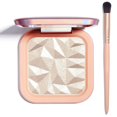 Vista 19 de Paleta de maquillaje iluminador, paleta de contorno brillante en polvo para iluminar el contorno de la cara, maquillaje dorado con reflejos