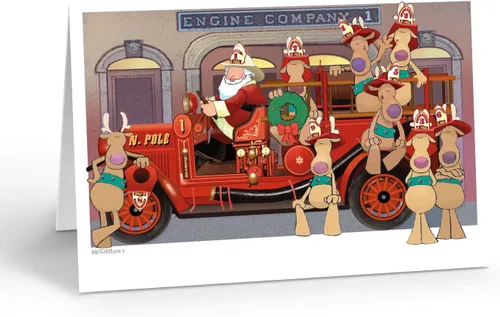 Vista 8 de Stonehouse Collection Tarjetas navideñas de bomberos – 16 tarjetas navideñas en caja de bomberos, rescate de bomberos, camión de bomberos (surtido)