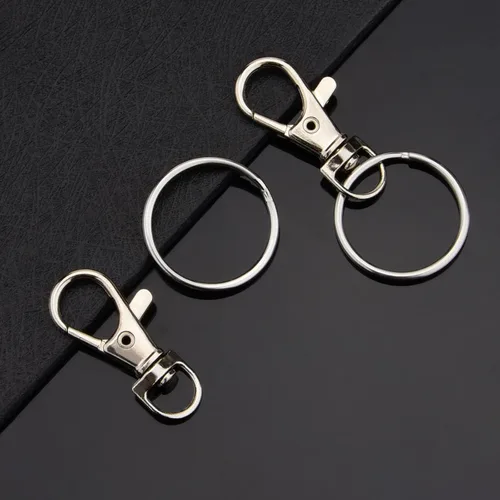 Vista 5 de Hapeper Ganchos giratorios de metal con llaveros divididos para cordones y joyas (60 piezas)