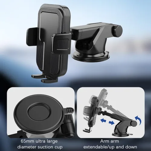 Vista 4 de Mandark - Soporte para teléfono celular de coche, soporte giratorio para rejilla de ventilación con base de ventosa, soporte para smartphones