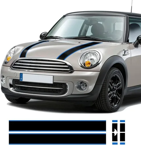 Vista 5 de Calcomanías de vinilo para capó de automóvil, diseño de rayas, para maletero y motor trasero de mini-Cooper de 3 puertas Hatchback R56 2007-2013