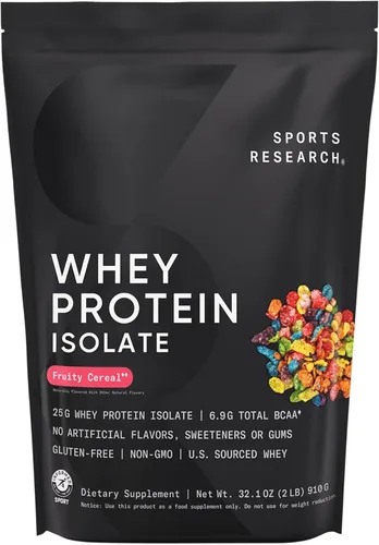 Vista 9 de Sports Research® 100% proteína de suero aislado de chocolate mantequilla de maní – Proteína en polvo de origen estadounidense con BCAA – Sin sabores