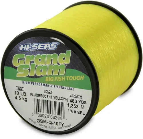 Vista 36 de HI-SEAS Línea de pesca de monofilamento Grand Slam - Fuerte y resistente a la abrasión en transparente, rosa, verde, azul humo, amarillo Amarillo