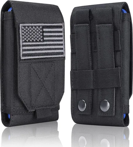 Vista 18 de Funda táctica negra Molle para teléfono celular, resistente al agua, para iPhone 11, 12, 13 Pro Max, para Samsung S22, S21, S20, FE, Note 20, A13