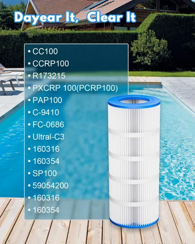 Vista 7 de Cartucho de filtro de natación de 100 pies cuadrados compatible con Pentair CC100 (paquete de 1) compatible con Clean & Clear CCRP100, Unicel