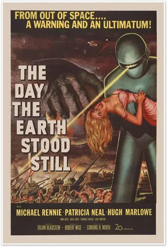 Vista 6 de Conjunto de cinco anuncios de películas de ciencia ficción c. 1950 Póster impreso de arte vintage Planeta prohibido, OVNI invasores de Marte