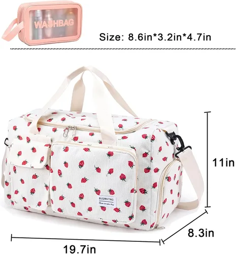 Vista 194 de Pequeña bolsa de gimnasio para mujer, bolsa de viaje con compartimento para zapatos