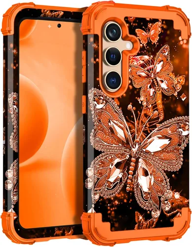 Vista 26 de Miqala Funda para Galaxy S24 5G, brilla en la oscuridad, tres capas, resistente, a prueba de golpes, protección completa, parachoques de plástico