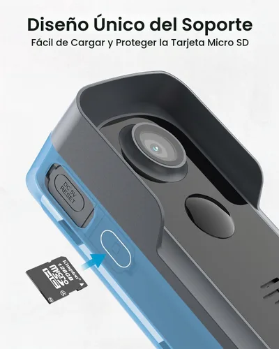 Vista 9 de ieGeek - Cámara de timbre inalámbrica de 2K sin suscripción con ángulo ajustable de 145°, timbre de video inteligente con timbre, detección