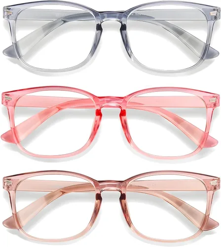Vista 33 de Lentes de luz azul para mujeres y hombres 99% de bloqueo de luz azul para computadora, juegos, televisión, pantalla de teléfono, marco cuadrado