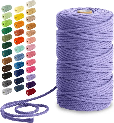 Vista 75 de Nook Theory Hilo de macramé de 3mm 109 yardas - Cuerda de macramé suave de 4mm, 5mm perfecta para nudos - Suministros de macramé para colgadores
