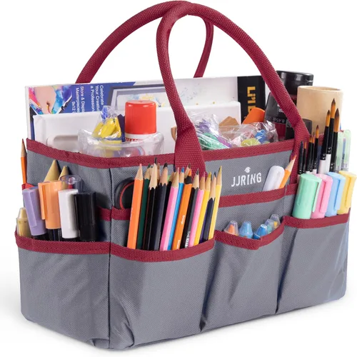 Vista 12 de Jjring Fundamental Organizer - Bolsa de nailon 600D para artistas, borde azul