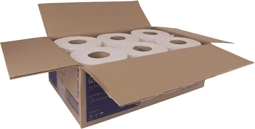 Vista 7 de Tork Centerfeed 120932 - Toalla de papel blanca M2, alta absorción, 6 x 500 hojas, color blanco