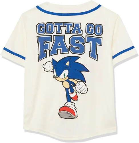 Vista 2 de Sega Sonic The Hedehog, Tails & Knuckles - Camiseta de béisbol clásica de malla con botones