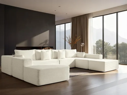 Vista 41 de Sofá modular de gran tamaño de 108 pulgadas, cómodo sofá deshuesado en forma de U para sala de estar, asientos extra profundos, sin montaje, sofá