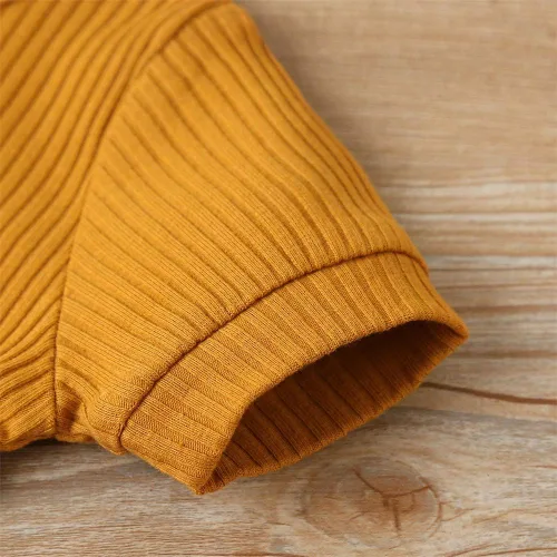 Vista 135 de Mameluco unisex de manga corta para bebé recién nacido, con botones, de una pieza, ropa de color sólido