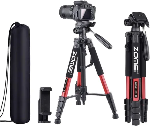 Vista 9 de Soporte de trípode ligero de 74 pulgadas para cámara réflex digital réflex digital, soporte de trípode alto portátil con bolsa de transporte y Para