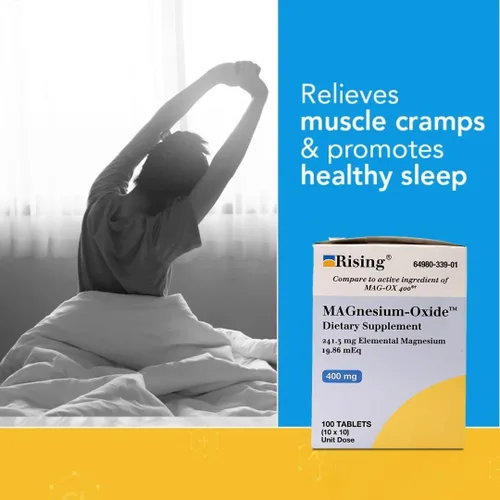 Vista 4 de Rising Pharma - Óxido de magnesio 400 mg - Suplemento dietético de magnesio elemental - 100