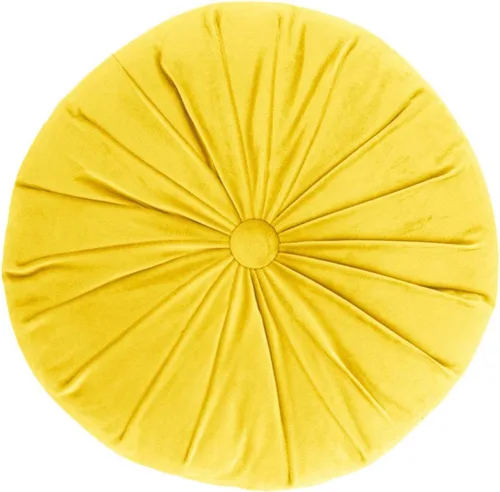 Vista 6 de MOJUN Almohada redonda de terciopelo de color sólido, almohada de piso de calabaza, decoración del hogar, cojín redondo plisado para sofá, silla