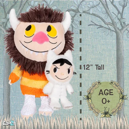 Vista 4 de Kids Preferred Where The Wild Things are Max & Moishe Duo Cuteeze - Felpa – Materiales súper suaves, arrugados, frijoles en la parte inferior