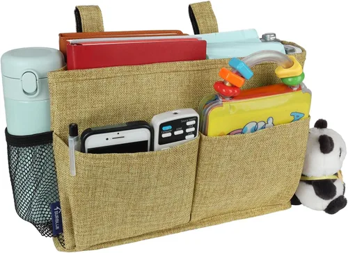 Vista 59 de Surblue Organizador de cama colgante para mesita de noche, bolsa de almacenamiento con bolsillo para literas y camas de hospital, habitaciones