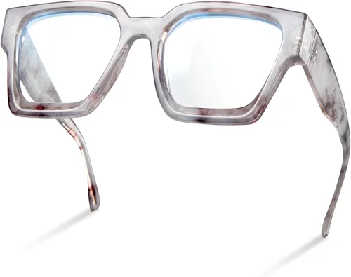 Vista 12 de livho Marco de gafas de gran tamaño para mujer y hombre, lentes rectangulares de moda para computadora, marco elegante *Tortuga de coco