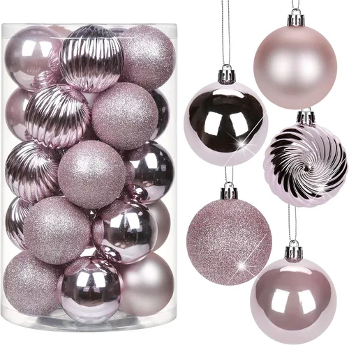 Vista 43 de Adornos de bolas de Navidad negras de 2.36 pulgadas, 25 piezas inastillables, set de adornos de Navidad, bolas de Halloween, adorno negro para árbol
