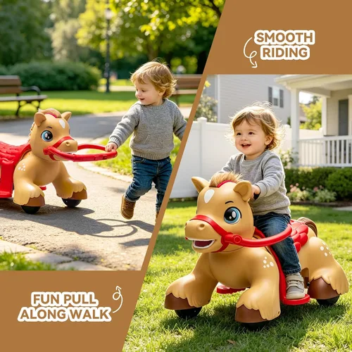 Vista 6 de Juguete de paseo de 12 V para niños pequeños de 1.5 a 3 años Marrón