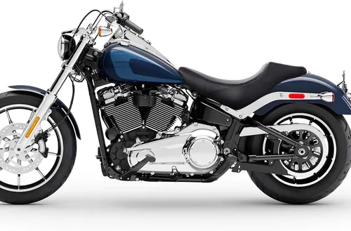 Vista 5 de Asiento individual de conductor de motocicleta negro para Harley Softail FLDE FLHC FLHCS FLSL FXBB 2018-2022