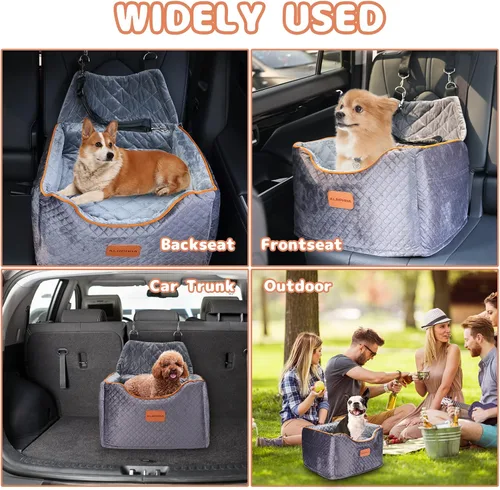 Vista 6 de AlfaTok Asiento elevador de espuma viscoelástica para perro con funda extraíble lavable, asiento elevado de automóvil para mascotas, asientos