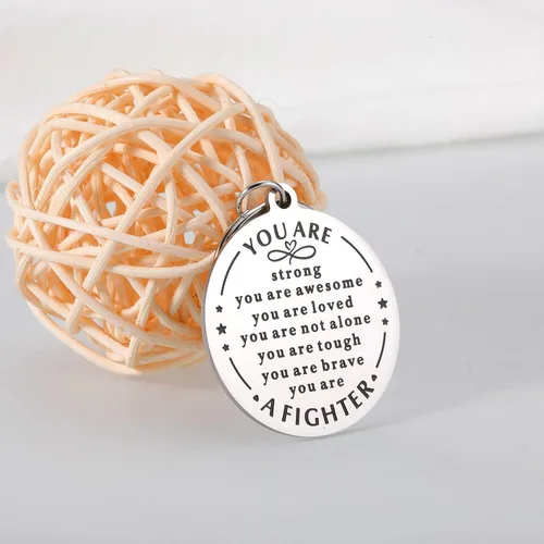 Vista 4 de Regalos para mujeres y hombres, llaveros inspiradores para él y ella, regalos después de la cirugía para hombres y mujeres, plateado